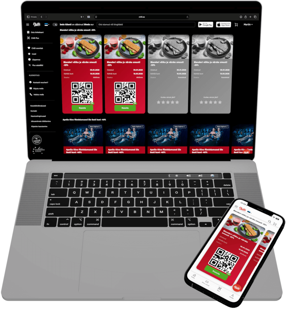 Uued minivoucherid sisseloginud kasutajatele